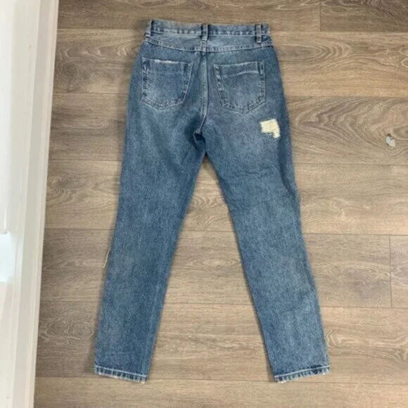 Superdown Revolve Angie Girlfriend Jeans Straight Leg Wash Blue High rise 25 - Picture 15 of 15